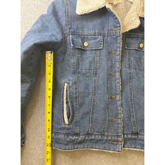 Honey Punch Sherpa Lined Denim Jacket Women’s Small - Picture 9 of 9